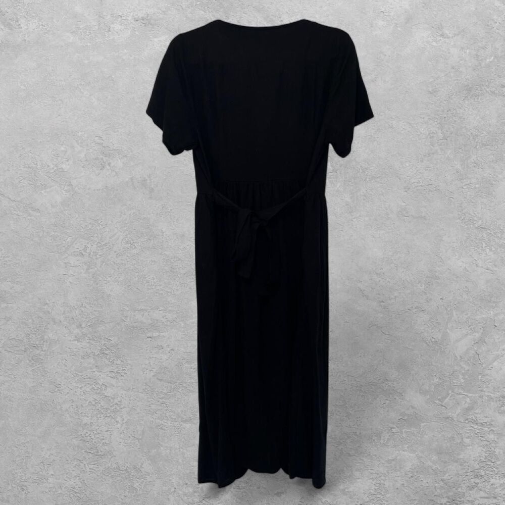 Disturbia Rowan Black Linen Blend Midi Dress Size 8 Whimsigoth Prairie Goth - Picture 4 of 7